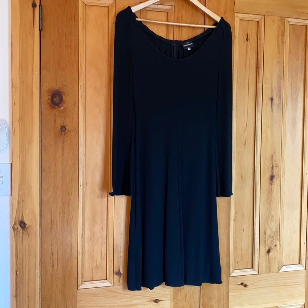 Black long sleeve Giorgio Armani dress. Size 4 US